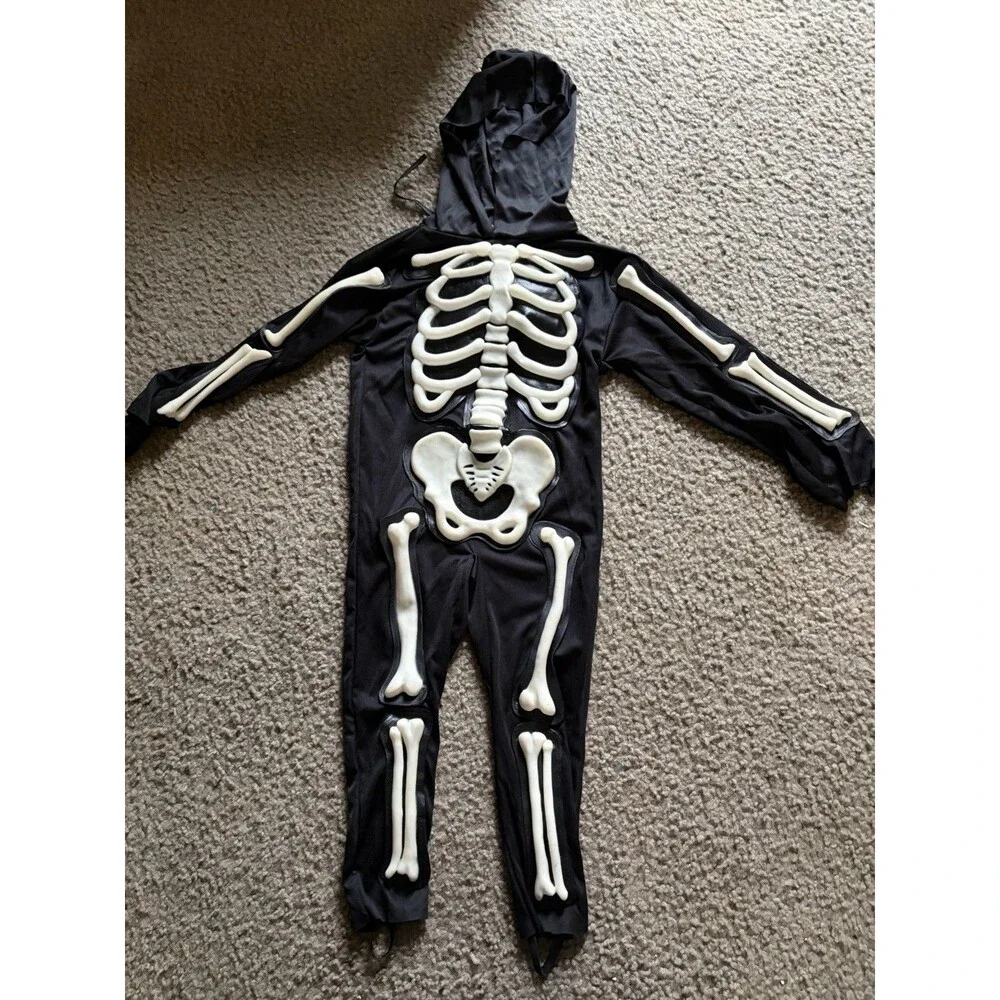 Easter Unlimited Skeleton Childs Halloween Costume White Black Vintage